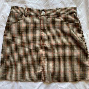 Brandy Melville/John Galt tan gingham/plaid skirt